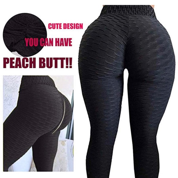 Women's High Waist Yoga Pants Tummy Control Workout Butt Lifting Leggings Large - Picture 6 of 8